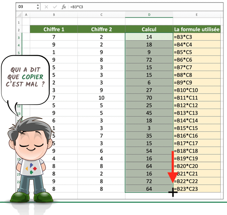 Kitcreanet Excel Serie Recopie 03