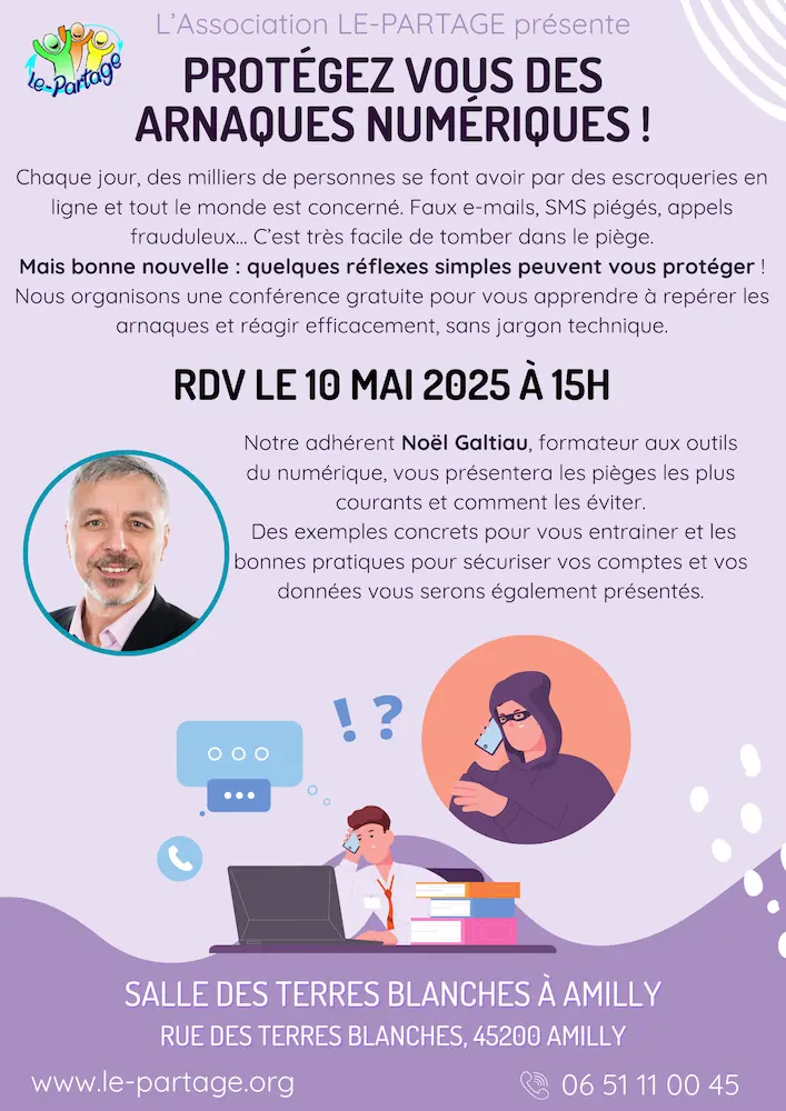 Affiche arnaques numériques 10 05 2025