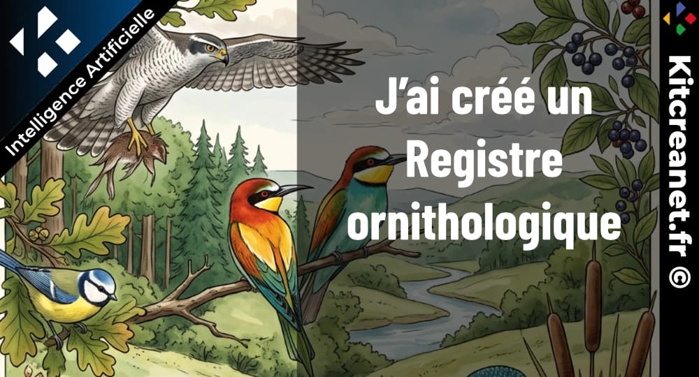 J&rsquo;ai créé un registre ornithologique avec Gemini