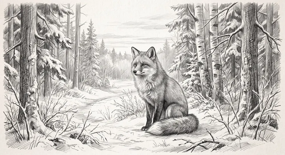 Un renard a l aube